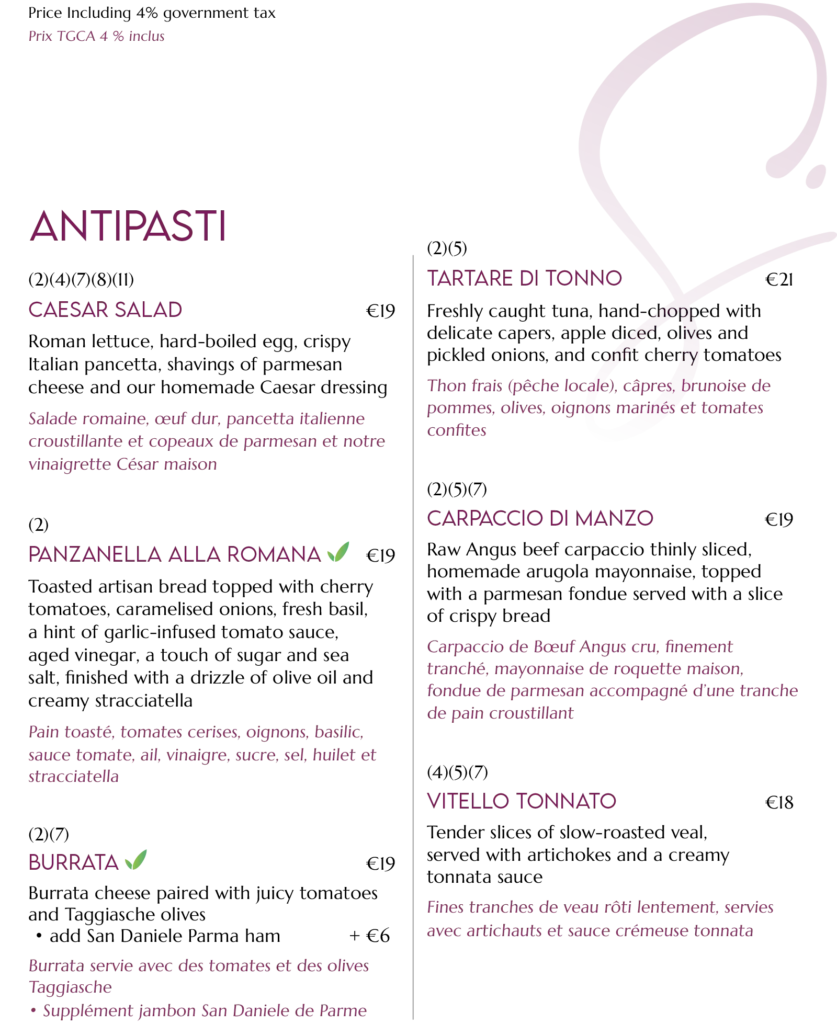 SPIGA ANTI PASTI MENU US (8 pages) - February 2025