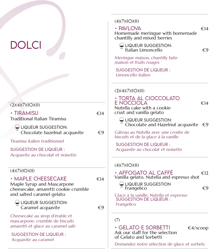 SPIGA DOLCI - DESSERT MENU US (8 pages) - February 2025